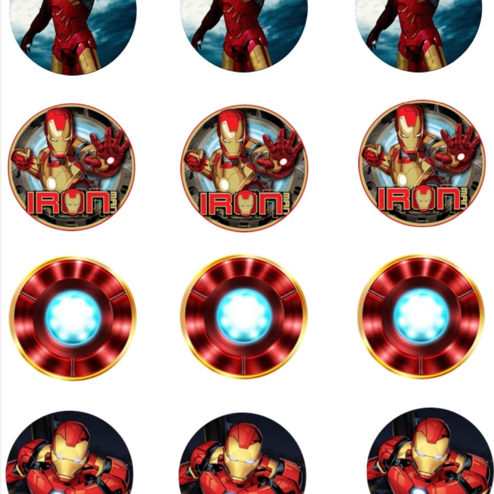 Iron Man Themed Cupcake Toppers